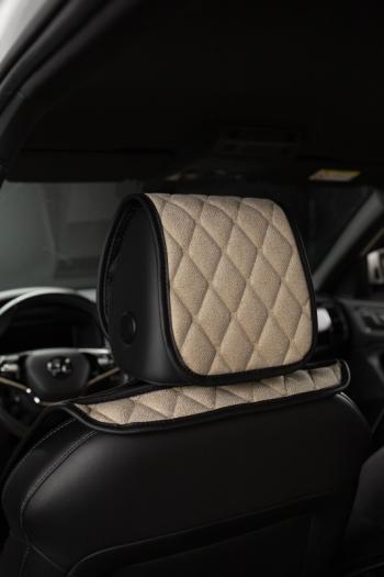 2 899 р. Накидка на сиденье (2 места Каир) ТЕЙЛОР ст БАЙРОН Lord Autofashion   (светло-бежевый, строчка бежевая)  с доставкой в г. Кемерово. Увеличить фотографию 7