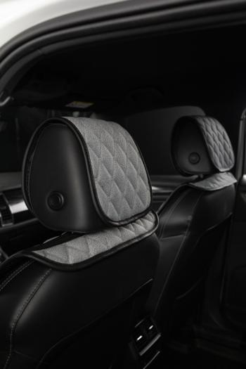 4 199 р. Накидка на сиденье (2 места Каир) ТЕЙЛОР ст БАЙРОН Lord Autofashion   (светло-серая, строчка серая)  с доставкой в г. Кемерово. Увеличить фотографию 2