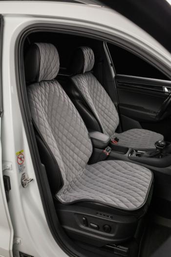 4 199 р. Накидка на сиденье (2 места Каир) ТЕЙЛОР ст БАЙРОН Lord Autofashion   (светло-серая, строчка серая)  с доставкой в г. Кемерово. Увеличить фотографию 4