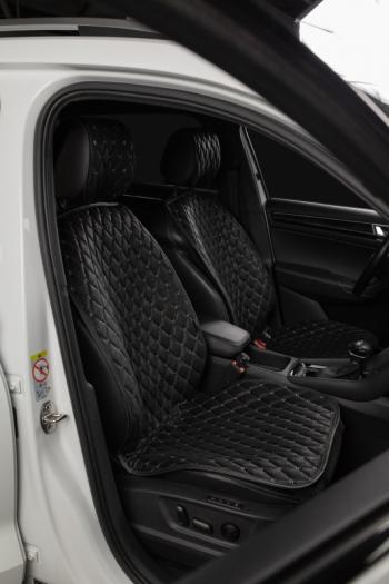 4 199 р. Накидка на сиденье (2 места Каир) ТЕЙЛОР ст БАЙРОН Lord Autofashion   (черный, строчка бежевая)  с доставкой в г. Кемерово. Увеличить фотографию 3