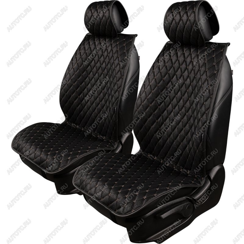4 199 р. Накидка на сиденье (2 места Каир) ТЕЙЛОР ст БАЙРОН Lord Autofashion   (черный, строчка бежевая)  с доставкой в г. Кемерово