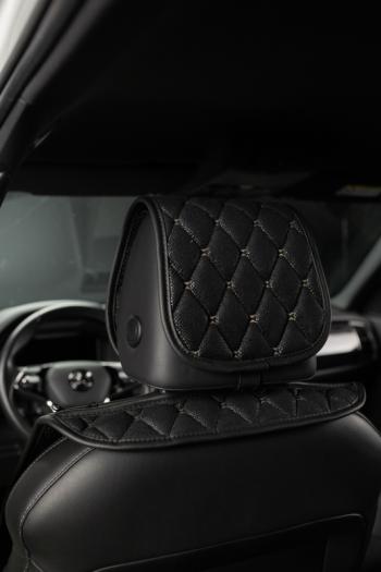 4 199 р. Накидка на сиденье (2 места Каир) ТЕЙЛОР ст БАЙРОН Lord Autofashion   (черный, строчка бежевая)  с доставкой в г. Кемерово. Увеличить фотографию 2