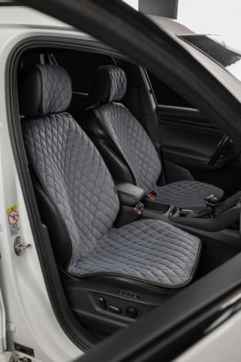 3 999 р. Накидка на сиденье (2 места Каир) ТЕЙЛОР ст БАЙРОН Lord Autofashion   (серый, строчка серая)  с доставкой в г. Кемерово. Увеличить фотографию 2