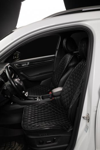 3 999 р. Накидка на сиденье (2 места Каир) ТЕЙЛОР ст БАЙРОН Lord Autofashion   (черный, строчка серая)  с доставкой в г. Кемерово. Увеличить фотографию 2
