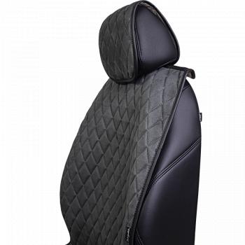 6 499 р. Накидка на сидение (5 мест Софа) ТЕЙЛОР ст РОМБ Lord Autofashion   (серый, строчка серая)  с доставкой в г. Кемерово. Увеличить фотографию 3