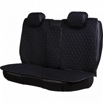 5 649 р. Накидка на сидение (5 мест Софа) ТЕЙЛОР ст РОМБ Lord Autofashion   (черный, строчка красная)  с доставкой в г. Кемерово. Увеличить фотографию 3
