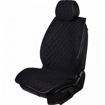 5 649 р. Накидка на сидение (5 мест Софа) ТЕЙЛОР ст РОМБ Lord Autofashion   (черный, строчка красная)  с доставкой в г. Кемерово. Увеличить фотографию 2