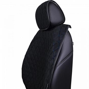 6 199 р. Накидка на сидение (5 мест Софа) ТЕЙЛОР ст РОМБ Lord Autofashion   (черный, строчка синяя)  с доставкой в г. Кемерово. Увеличить фотографию 4