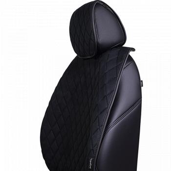 6 499 р. Накидка на сидение (5 мест Софа) ТЕЙЛОР ст РОМБ Lord Autofashion   (черный, строчка черная)  с доставкой в г. Кемерово. Увеличить фотографию 4