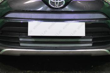 Защита радиатора (2 части низ) Стрелка11 PREMIUM Toyota RAV4 XA40 5 дв. рестайлинг (2015-2019) (хром)