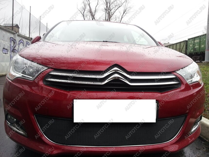 969 р. Зимняя заглушка решетки радиатора Стрелка11  CITROEN C4  B7 (2011-2018) хэтчбэк 5 дв. (черная)  с доставкой в г. Кемерово