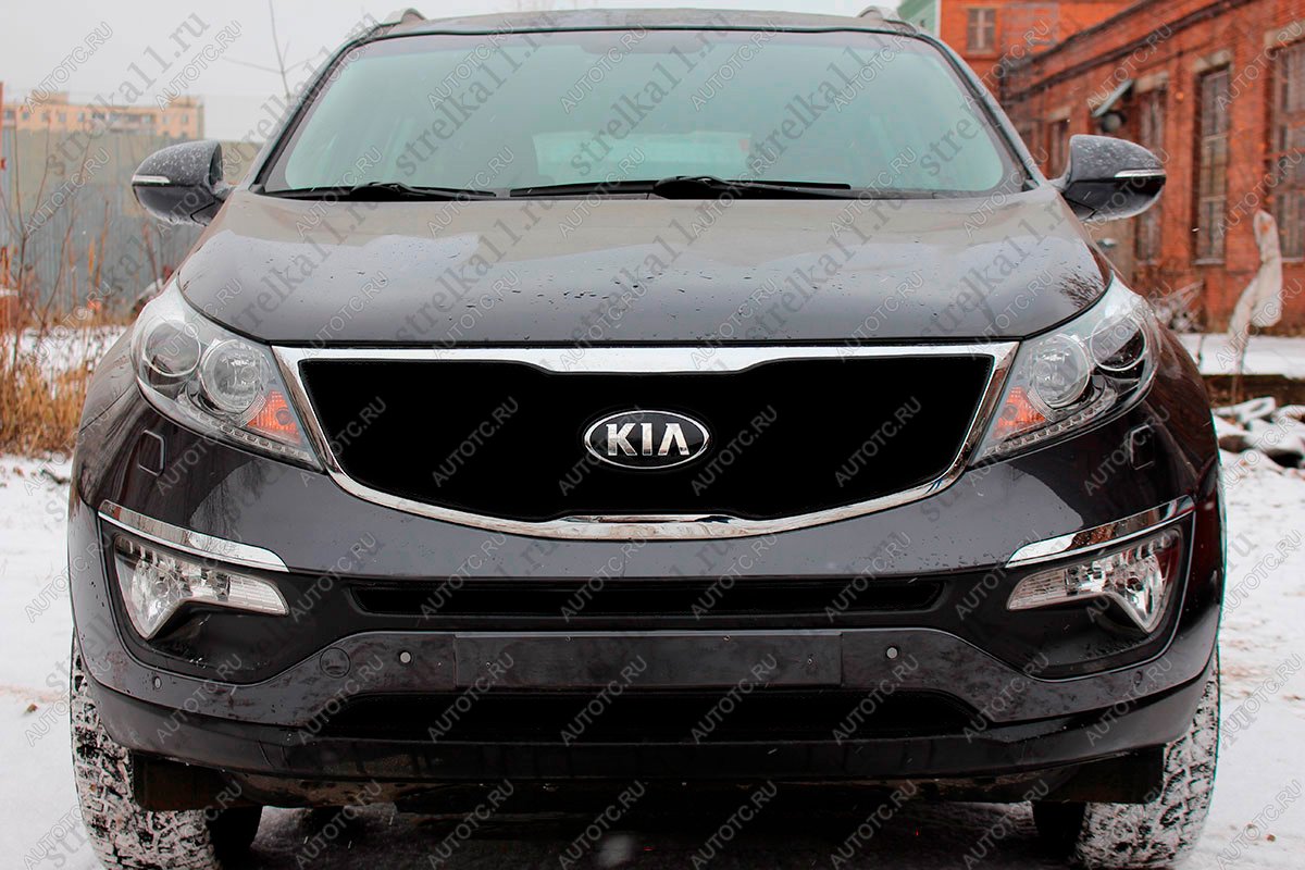 759 р.  Зимняя заглушка решетки радиатора (середина) Стрелка11   KIA Sportage  3 SL (2010-2016) дорестайлинг, рестайлинг  с доставкой в г. Кемерово