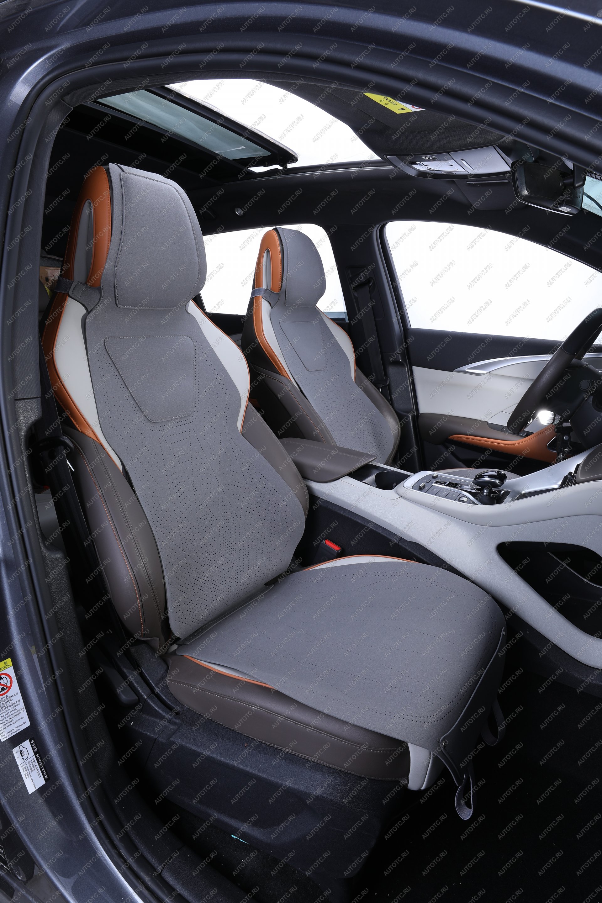 2 399 р. Накидка на сиденье (Air Spor алькантара) Автопилот Geely Emgrand X7 дорестайлинг (2011-2015) (серый)  с доставкой в г. Кемерово
