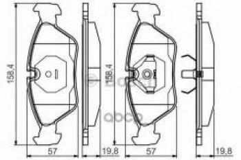 4 799 р. Колодки тормозные передние (4шт.) BOSCH  BMW 3 серия  E30 (1981-1994) купе, седан, универсал  с доставкой в г. Кемерово. Увеличить фотографию 1