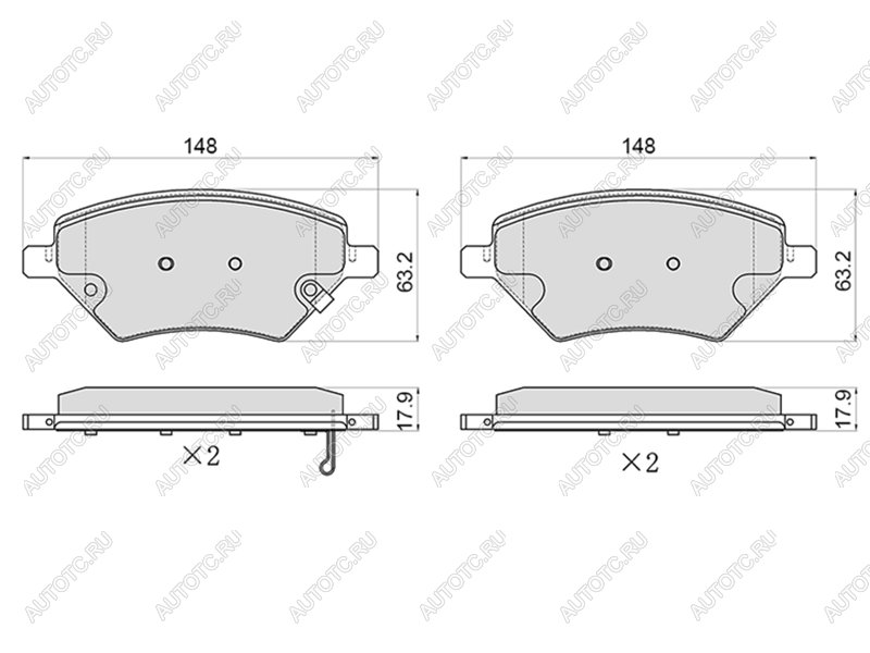 10 999 р. Колодки тормозные передние (148х63,2Х17.9 mm) CHERY Omoda C5 (2021-2025)  с доставкой в г. Кемерово