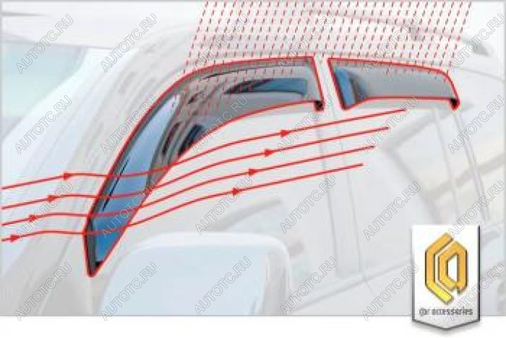 2 199 р.  Дефлектора окон CA-Plastic  Peugeot 301 (2012-2025) (серия Шелкография золото)  с доставкой в г. Кемерово