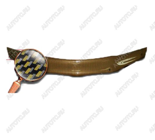 2 169 р. Дефлектор капота на CA-Plastiс  INFINITI QX56  Z62 (2010-2013) (серия Шелкография карбон золото)  с доставкой в г. Кемерово