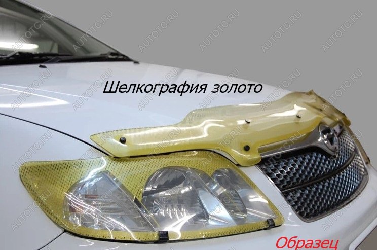 2 169 р. Дефлектор капота (2006-2010) CA-Plastiс  Chery Tiggo T11 (2005-2013) дорестайлинг (серия Шелкография карбон золото)  с доставкой в г. Кемерово