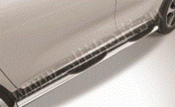 Защита порогов d76 с проступями Slitkoff Toyota Hilux  AN20,AN30 (2011-2016)  2-ой рестайлинг (нержавейка полированная)