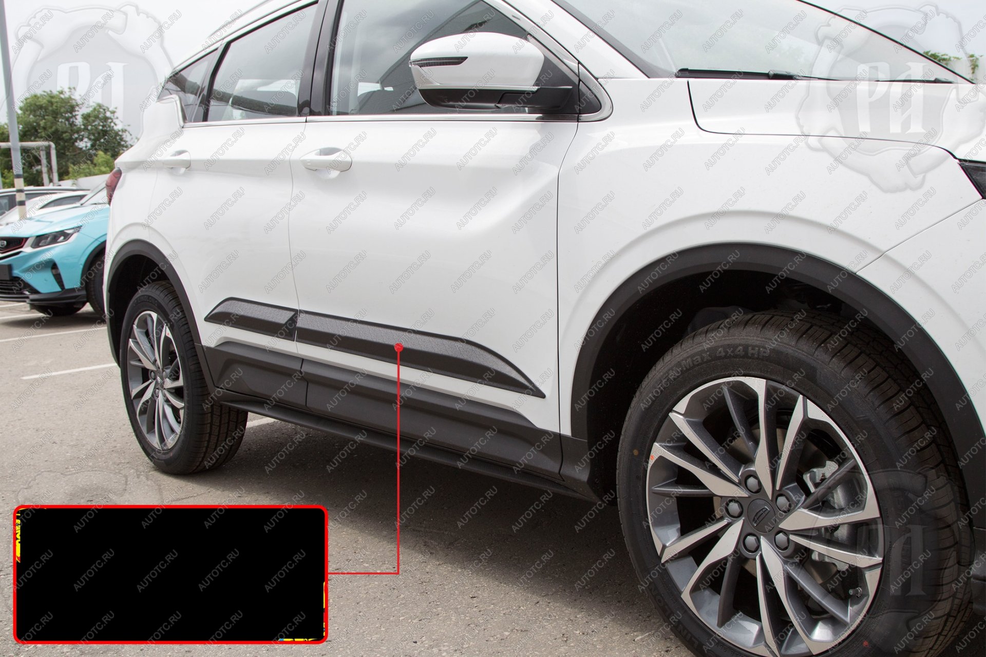1 419 р. Молдинг двери передний левый Русская Артель Geely Coolray SX11 дорестайлинг (2018-2023) (глянец под покраску)  с доставкой в г. Кемерово