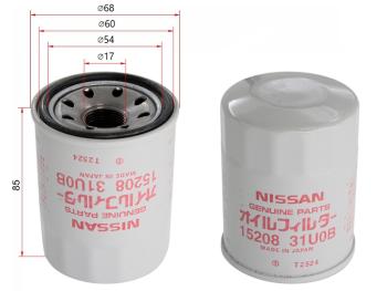 Фильтр масляный NISSAN VQ30DE,VG33E,VH41DE,VK56DE NISSAN 1520831U0B