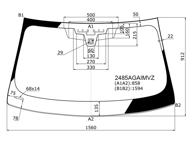 21 599 р. Стекло лобовое (датчик дождя, молдинг) AGC  BMW 5 серия  G30 - M5  6 F90 (зеленое)  с доставкой в г. Кемерово