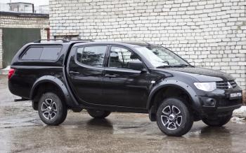 Расширители колесных арок широкие (вынос 90 мм) Русская Артель Mitsubishi L200  4 (2006-2014)  дорестайлинг (глянец под покраску)