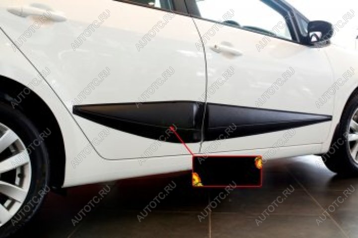 1 299 р. Передний левый молдинг на двери широкий Русская Артель KIA Cerato 3 YD дорестайлинг седан (2013-2016) (глянец под покраску)  с доставкой в г. Кемерово