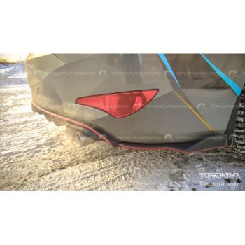 2 099 р. Элероны заднего бампера TopKontur  Hyundai Solaris  RBr (2010-2017) седан дорестайлинг, седан рестайлинг (тисненая поверхность)  с доставкой в г. Кемерово. Увеличить фотографию 2