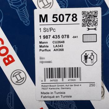 1 879 р. Фильтр воздушный салона HYUNDAI Santa Fe (07-),Sonata NF (06-) BOSCH BOSCH 1987435078 BOSCH 1987435078  с доставкой в г. Кемерово. Увеличить фотографию 4