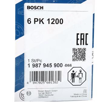 679 р. Ремень приводной поликлиновой 6PK1200 RENAULT Logan генератора BOSCH BOSCH 1987945900  с доставкой в г. Кемерово. Увеличить фотографию 5