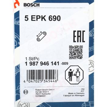 889 р. Ремень приводной поликлиновой 5PK690 PEUGEOT 605 (89-00) BOSCH BOSCH 1987946141  с доставкой в г. Кемерово. Увеличить фотографию 5