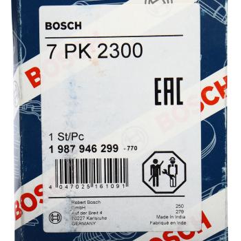 1 749 р. Ремень приводной поликлиновой 7PK2300 TOYOTA Fortuner (05-) BOSCH BOSCH 1987946299  с доставкой в г. Кемерово. Увеличить фотографию 5