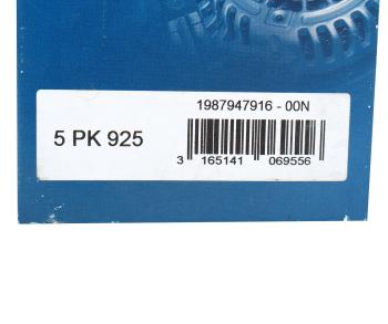 539 р. Ремень приводной поликлиновой 5РК 925 BOSCH BOSCH 1987947916 BOSCH 1987947916  с доставкой в г. Кемерово. Увеличить фотографию 5