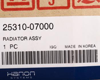 4 399 р. Радиатор KIA Picanto МКПП HCC (HANON) HCC 25310-07000  с доставкой в г. Кемерово. Увеличить фотографию 5