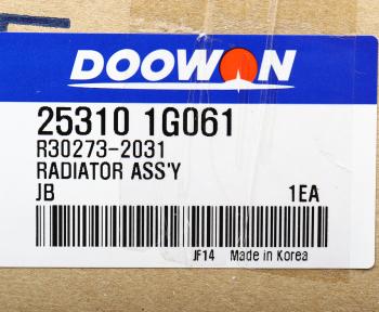 12 949 р. Радиатор KIA Rio (05-) АКПП DOOWON DOOWON 25310-1g061  с доставкой в г. Кемерово. Увеличить фотографию 4