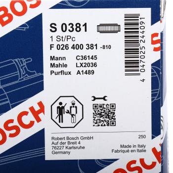1 399 р. Фильтр воздушный BMW X5 (E70) BOSCH BOSCH f026400381  с доставкой в г. Кемерово. Увеличить фотографию 3