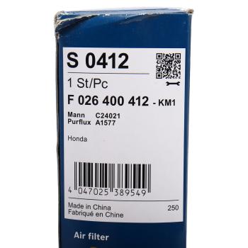 1 119 р. Фильтр воздушный HONDA Civic (12-) (1.8) BOSCH BOSCH f026400412  с доставкой в г. Кемерово. Увеличить фотографию 3