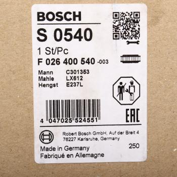 10 299 р. Фильтр воздушный MAN E2000 (00-) BOSCH BOSCH f026400540  с доставкой в г. Кемерово. Увеличить фотографию 4