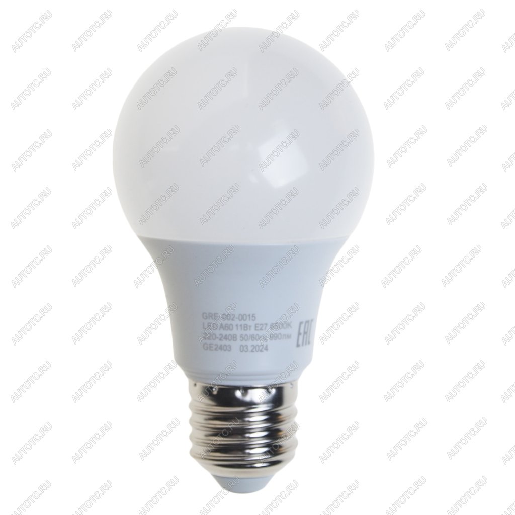 91 р. Лампа светодиодная E27 A60 11W (90W) 220V холодный GRISARD ELECTRIC GRISARD ELECTRIC gre-002-0015  с доставкой в г. Кемерово