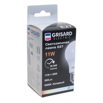 91 р. Лампа светодиодная E27 A60 11W (90W) 220V холодный GRISARD ELECTRIC GRISARD ELECTRIC gre-002-0015  с доставкой в г. Кемерово. Увеличить фотографию 2