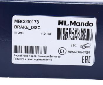3 879 р. Диск тормозной KIA Cerato (04-09) передний (1шт.) MANDO MANDO mbc030173  с доставкой в г. Кемерово. Увеличить фотографию 6