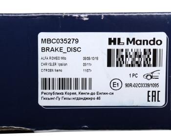 3 369 р. Диск тормозной FIAT Doblo (05-) передний (1шт.) MANDO MANDO mbc035279 MANDO mbc035279  с доставкой в г. Кемерово. Увеличить фотографию 7