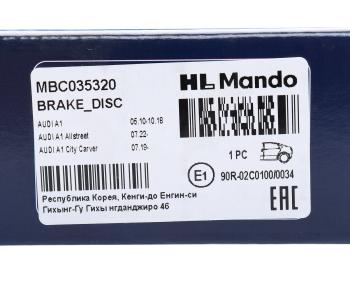 1 599 р. Диск тормозной VW G4,G5,Polo (02-) AUDI A3 (97-03) R15 задний (1шт.) MANDO MANDO mbc035320 MANDO mbc035320  с доставкой в г. Кемерово. Увеличить фотографию 5