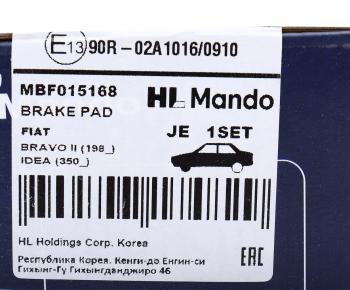 1 369 р. Колодки тормозные FIAT Albea передние (4шт.) MANDO MANDO mbf015168  с доставкой в г. Кемерово. Увеличить фотографию 6