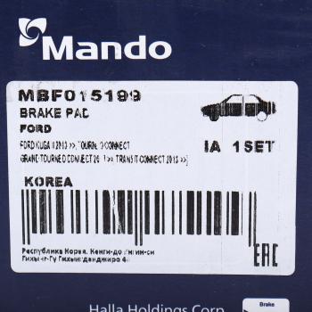 2 499 р. Колодки тормозные FORD Kuga (11-) передние (4шт.) MANDO MANDO mbf015199 MANDO mbf015199  с доставкой в г. Кемерово. Увеличить фотографию 6