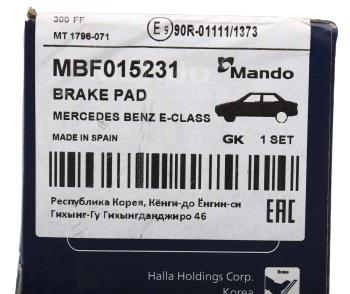 1 969 р. Колодки тормозные MERCEDES W221,211 передние (4шт.) MANDO MANDO mbf015231  с доставкой в г. Кемерово. Увеличить фотографию 5