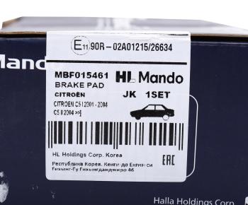 2 799 р. Колодки тормозные CITROEN C5 (01-) (1.6 D/2.0 D/1.8/2.0) передние (4шт.) MANDO MANDO mbf015461 MANDO mbf015461  с доставкой в г. Кемерово. Увеличить фотографию 5