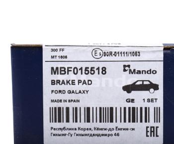 2 199 р. Колодки тормозные FORD Galaxy VW Sharan (95-) передние (4шт.) MANDO MANDO mbf015518  с доставкой в г. Кемерово. Увеличить фотографию 7