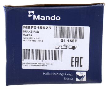 1 029 р. Колодки тормозные MAZDA 626 (92-97),Xedos 6,MX-6 FORD Probe задние (4шт.) MANDO MANDO mbf015625  с доставкой в г. Кемерово. Увеличить фотографию 5